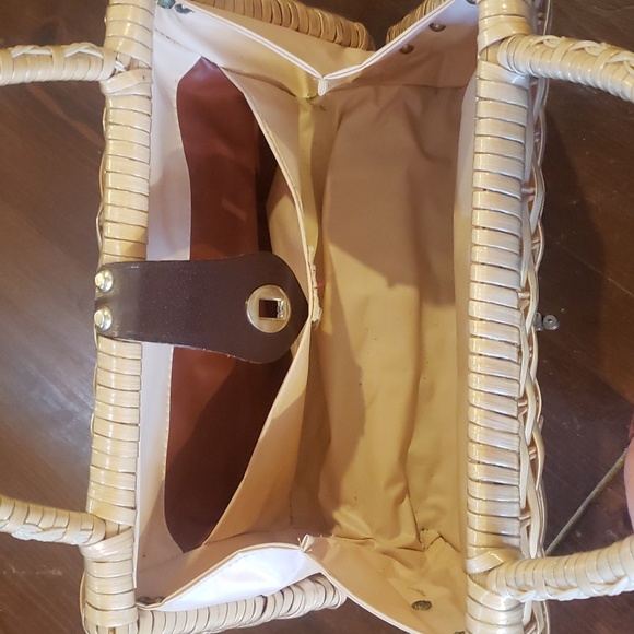 Vintage straw purse with handles - Picture 8 of 10